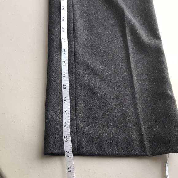 Melanie Lyne dark gray wide leg high rise pants asymmetrical band sz 4 - Picture 8 of 10